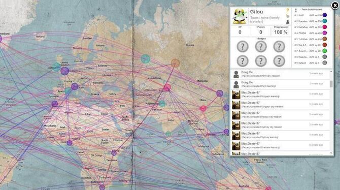 Der Screenshot zeigt eine »Lern-Weltkarte« von SAP. Illustration: SAP Foto: