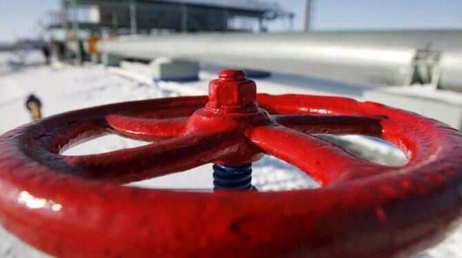 Gasregler an einer Meßstation im russischen Sudscha unweit der Grenze zur Ukraine. Foto: Maxim Shipenkov