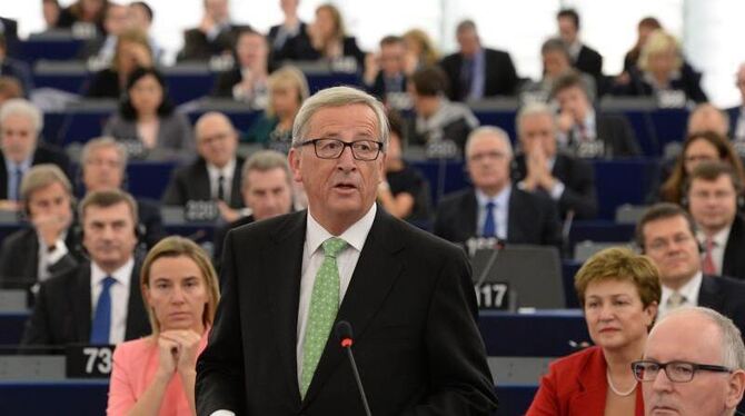 Jean-Claude Juncker im europäischen Parlament in Straßburg. Foto: Patrick Seeger