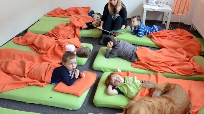 Entspannen in der Kindertagesstätte »Froschkönig« in Halle-Neustadt: Die CSU stellt die Förderung des Bundes für Kitas infrag