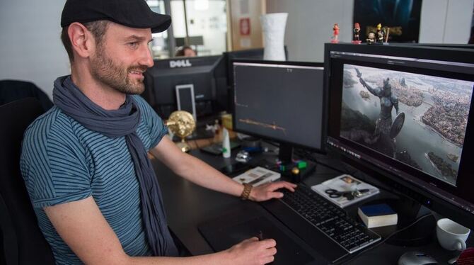 Jan Burda, »Visual-Effects-Artist« bei Mackevision zeigt am 29. April 2015 in Stuttgart die Arbeit an der Serie Game of Thrones.