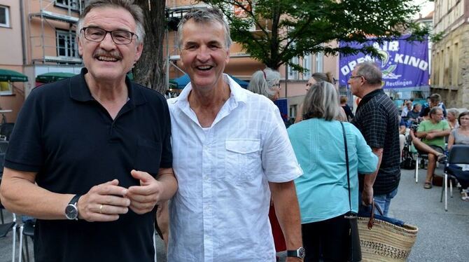 Gerhard Steinhilber (links) und Klaus Kupke, die Macher des Open-Air-Kinos, freuen sich über die gute Bilanz.