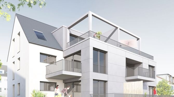 Eines der acht GWG-Projekte, das gerade gebaut wird: In der Lerchenstraße im Kammweggebiet entsteht ein Haus mit sechs Wohneinhe
