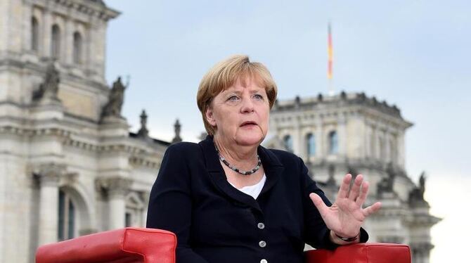 Kanzlerin Angela Merkel im ARD-Sommerinterview. Foto: Rainer Jensen