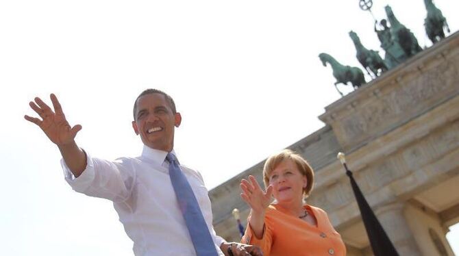 Barack Obama und Angela Merkel am 19. Juni 2013. Foto: Michael Kappeler