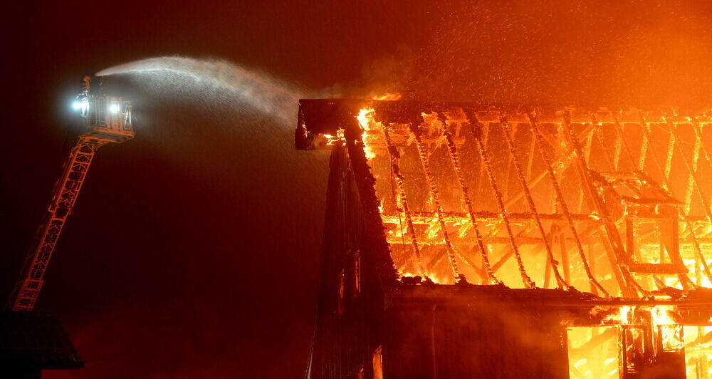 Feuer auf dem Gestütshof St. Johann