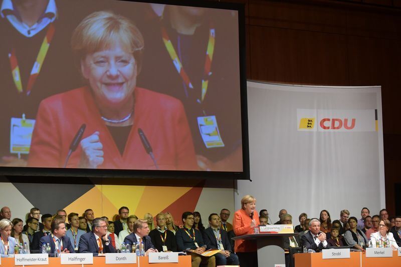 Angela Merkel beim CDU-Parteitag in Reutlingen