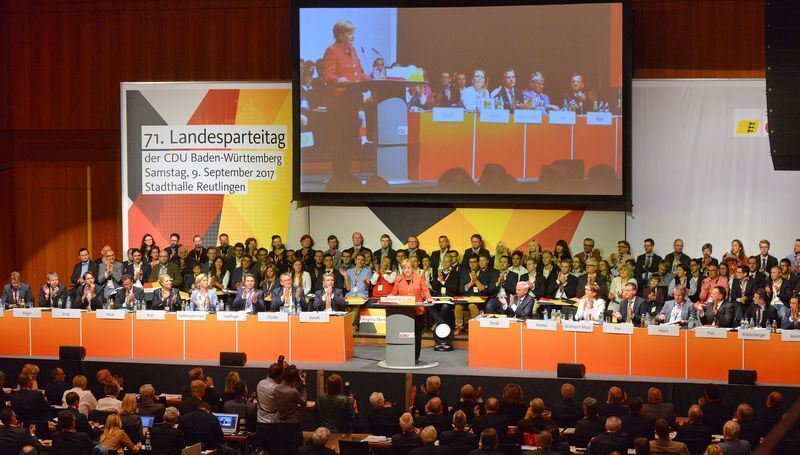 Angela Merkel beim CDU-Parteitag in Reutlingen