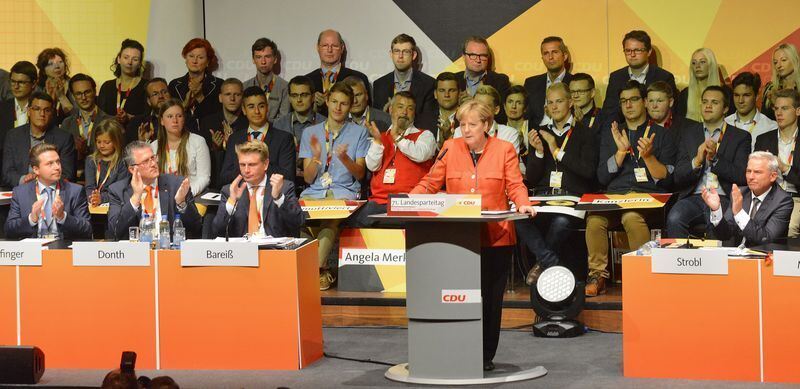 Angela Merkel beim CDU-Parteitag in Reutlingen