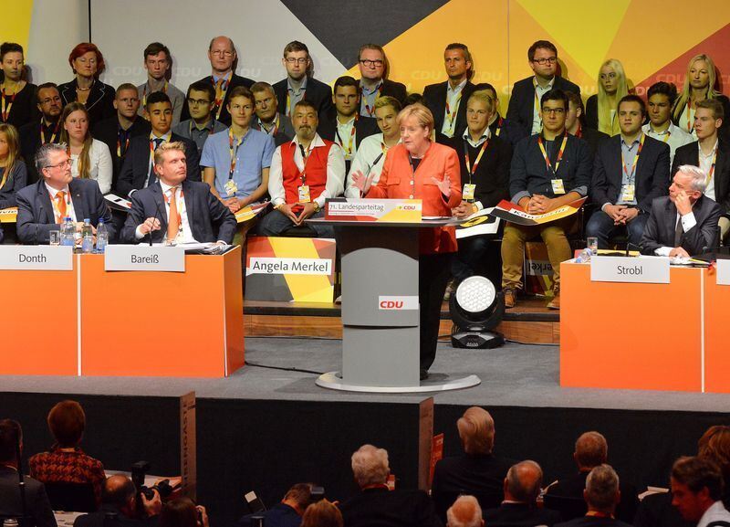 Angela Merkel beim CDU-Parteitag in Reutlingen