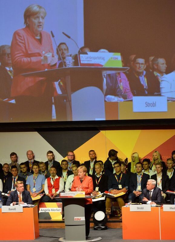 Angela Merkel beim CDU-Parteitag in Reutlingen