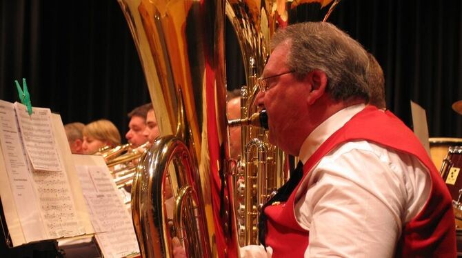 Glanzvoll: Blick ins Orchester des Musikvereins Mössingen bei der Winterfeier. FOTO: GEUPEL