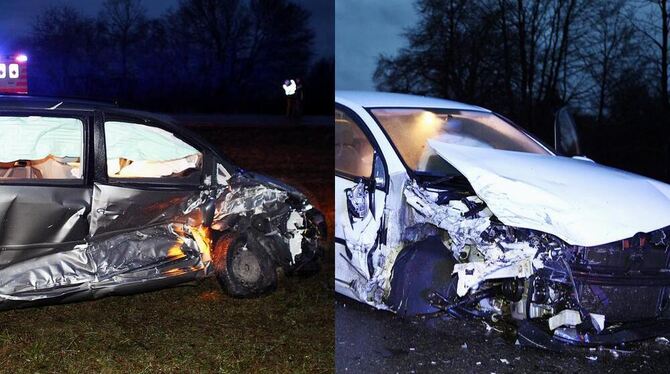 Drei Verletzte forderte der Unfall auf der B 312 zwischen Pfronstetten-Huldstetten und Zwiefalten. FOTO: Warnack