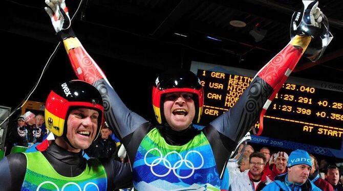 Patric Leitner und Alexander Resch holten im Doppel-Rodelsitzer die Bronzemedaille.