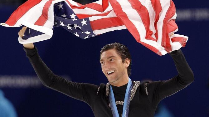 Der Amerikaner Evan Lysacek ist Olympiasieger im Eiskunstlaufen