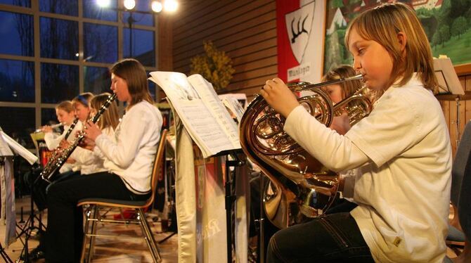 Rietheimer Nachwuchsmusiker sorgen auch an diesem Wochenende in der Föhrenberghalle für Musikgenuss. ARCHIVFOTO: PK