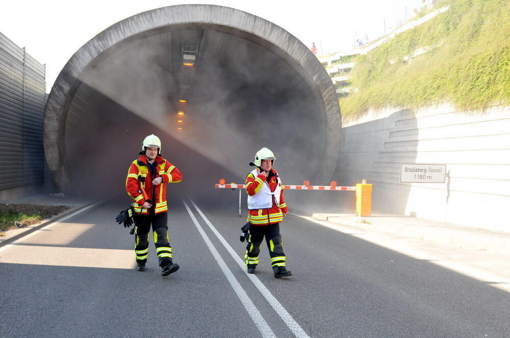 Übung der Rettungsdienste im Ursulabergtunnel