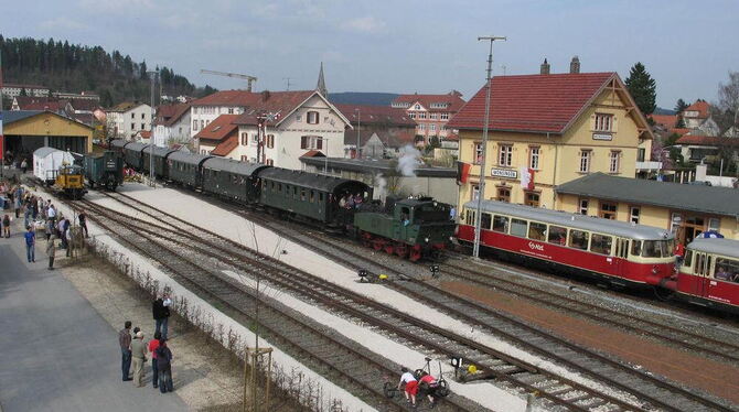 Bahnhofsfest Eröffnung Lokschuppen Münsingen