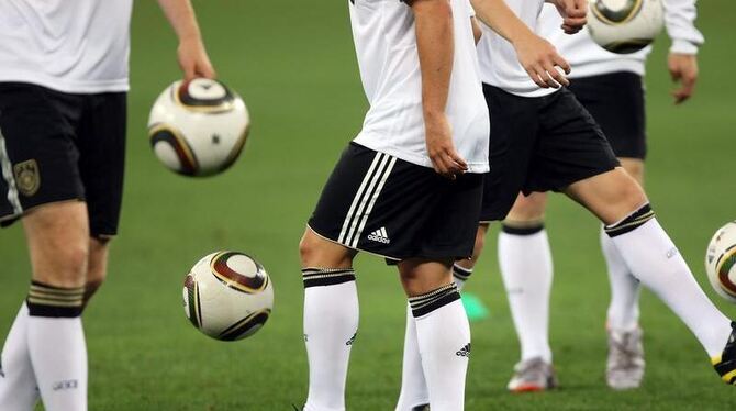 Die deutschen Nationalspieler beim Abschlusstraining in Durban. 