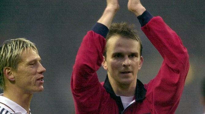 Dietmar Hamann (r.), schoss 2000 das Siegtor im Londoner Wembley-Stadion im WM-Qualifikationsspiel gegen England.