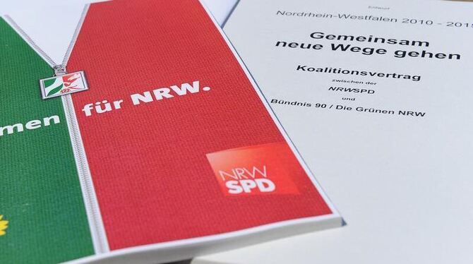 Der Koalitionsvertrag von SPD und Büdnis 90/Die Grünen in Nordrhein-Westfalen.