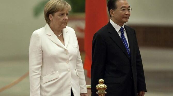 Kanzlerin Merkel und der chinesische Ministerpräsident Wen Jiabao in Peking.