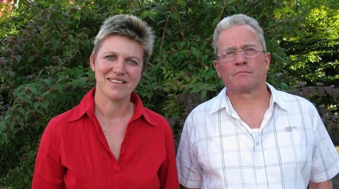 Silke und Hans-Uwe Schlopath sind angekommen.  GEA-FOTO: SAUTTER