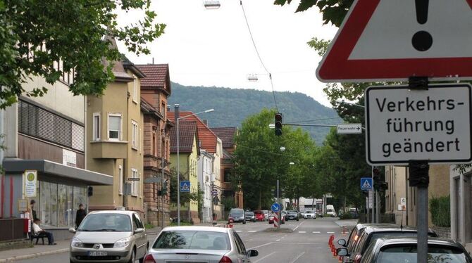 Die Ampel kommt noch weg an der Marktstraße. GEA-FOTO: BARAL