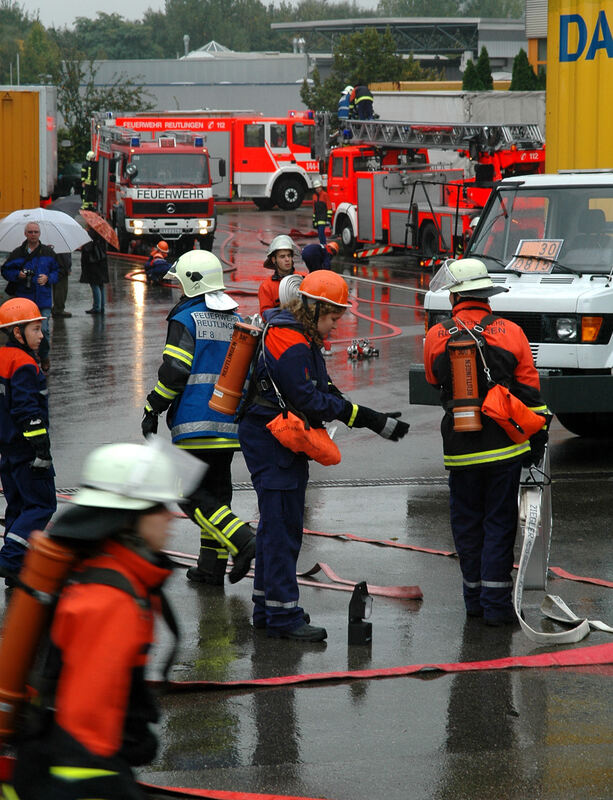 Jugendfeuerwehr und Jugendrotkreuz bei ihrer Großübung