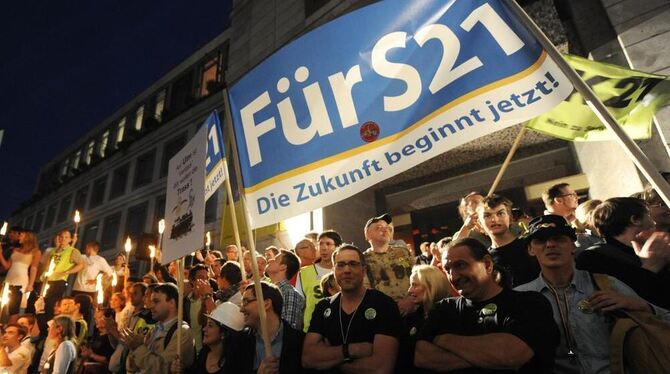 Demonstration für Stuttgart 21.