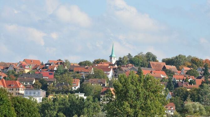 Das Kupferdach der Martinskirche ist das Wahrzeichen von Kirchentellinsfurt, wenn man vom Neckartal aus auf den Ort blickt. GEA-