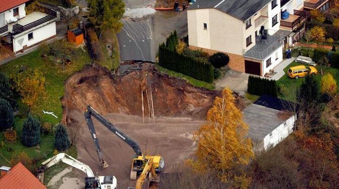 Es geht voran am Krater von Schmalkalden.