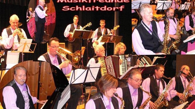 Die Big-Band der Musikfreunde Schlaitdorf füllte bei ihrem Tanz-Event locker die Melchiorfesthalle in Neckartenzlingen. Mehr als