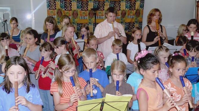 Wie schon in den Jahren zuvor hatten im Jubiläumsjahr der Musikschule Pliezhausen auch die jungen Blockflötenspielerinnen und -s