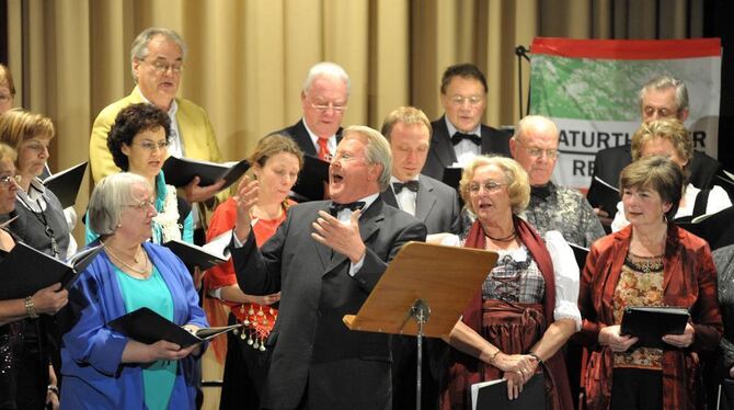 Die Chorgemeinschaft Naturtheater-St.Wolfgang zeigte einen Ausschnitt ihres musikalischen Könnens. FOTO: THOMYS