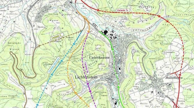 Jede Menge Trassenvorschläge gibt es für den Neubau des Albaufstiegs der B 312. Diese will das Regierungspräsidium bis Sommer 20