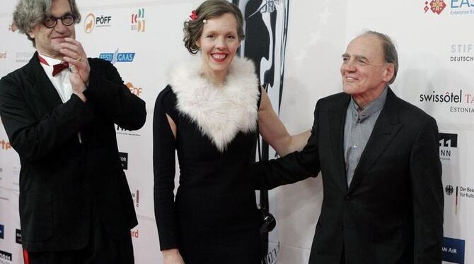 Wim Wenders (l.), Donata Wenders und Bruno Ganz in Tallinn. 