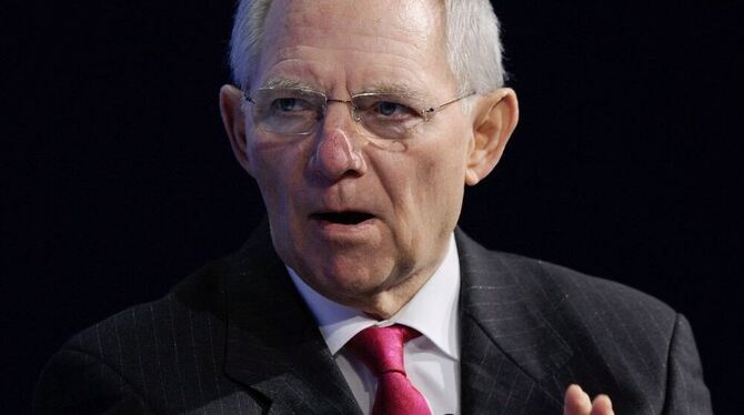 Bundesfinanzminister Wolfgang Schäuble spricht beim 41. Weltwirtschaftsforum in Davos. FOTO: DPA