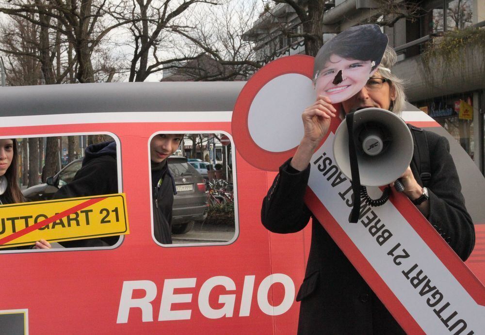 Demo gegen Stuttgart 21 in Reutlingen Februar 2011