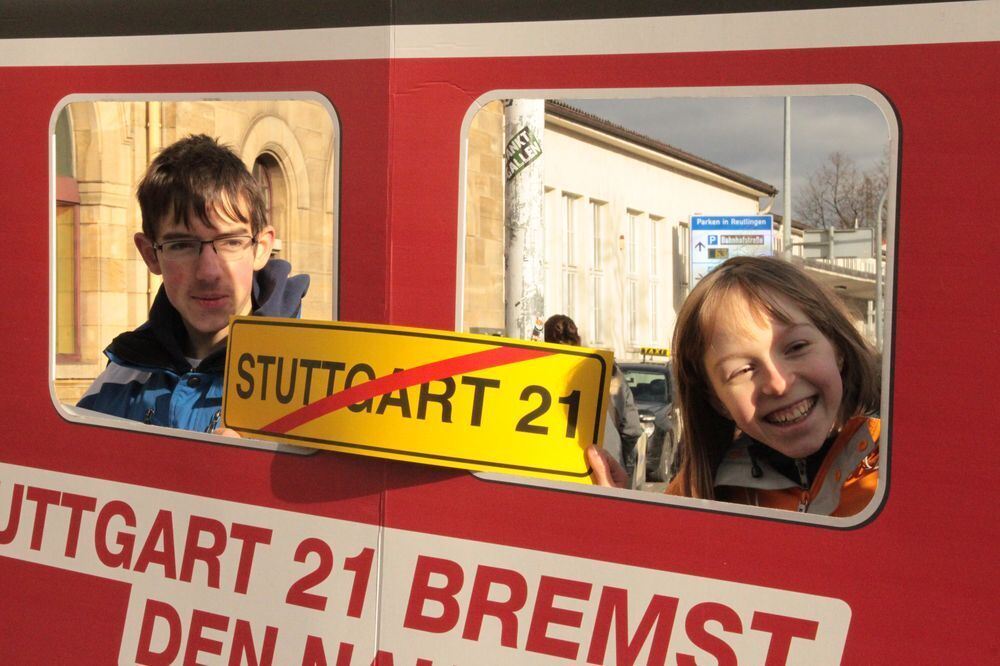 Demo gegen Stuttgart 21 in Reutlingen Februar 2011