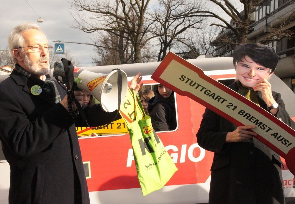 Demo gegen Stuttgart 21 in Reutlingen Februar 2011