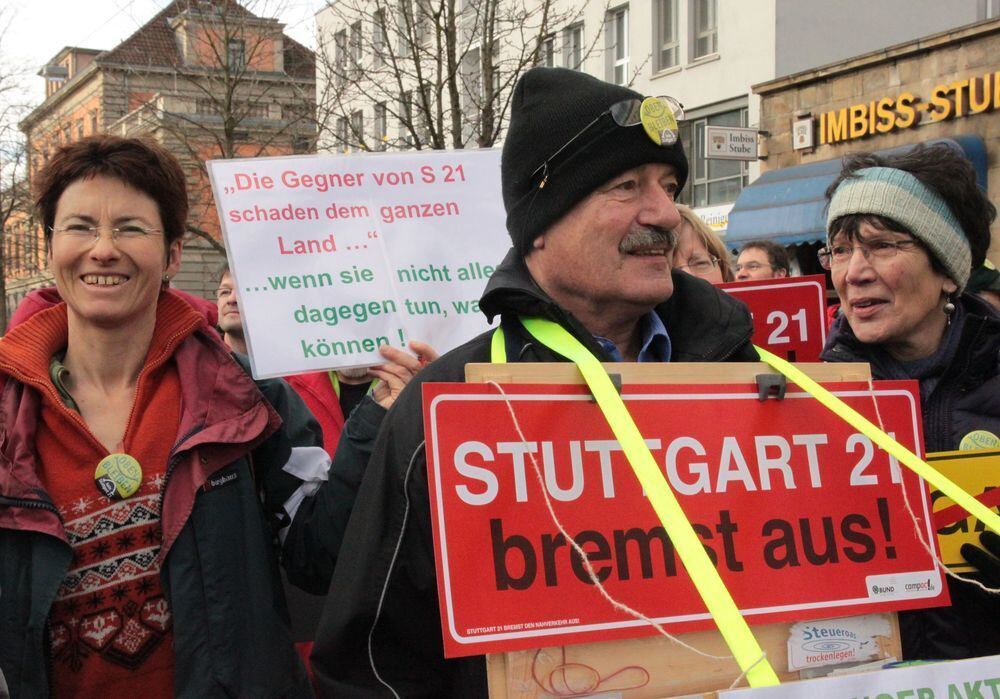 Demo gegen Stuttgart 21 in Reutlingen Februar 2011