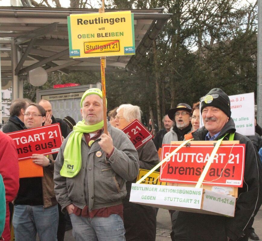 Demo gegen Stuttgart 21 in Reutlingen Februar 2011