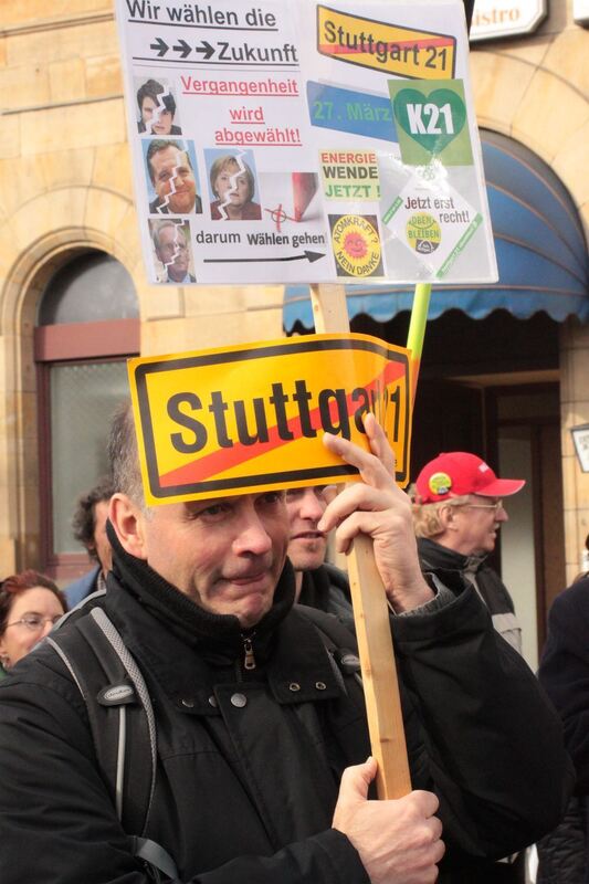 Demo gegen Stuttgart 21 in Reutlingen Februar 2011