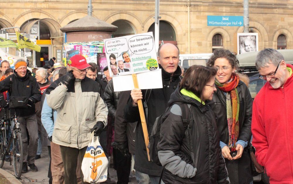 Demo gegen Stuttgart 21 in Reutlingen Februar 2011