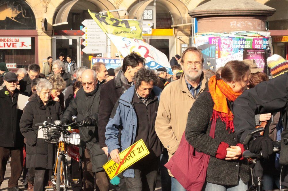 Demo gegen Stuttgart 21 in Reutlingen Februar 2011