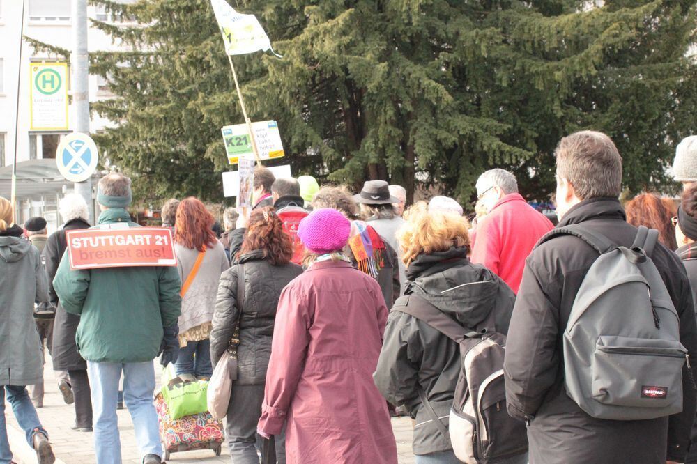 Demo gegen Stuttgart 21 in Reutlingen Februar 2011