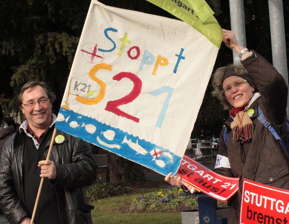 Demo gegen Stuttgart 21 in Reutlingen Februar 2011