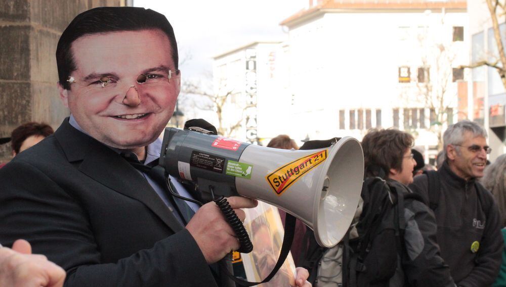 Demo gegen Stuttgart 21 in Reutlingen Februar 2011