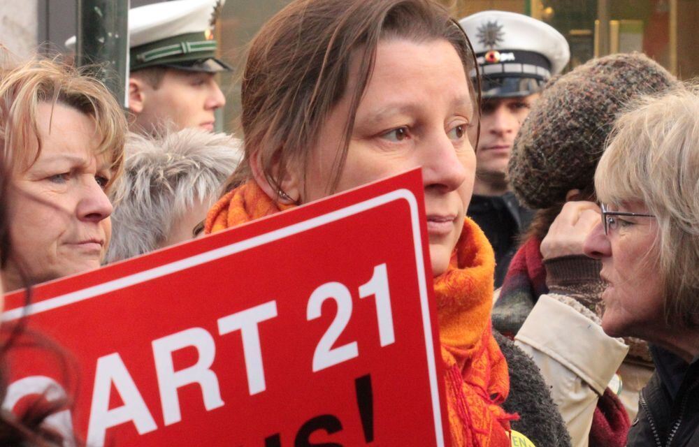 Demo gegen Stuttgart 21 in Reutlingen Februar 2011